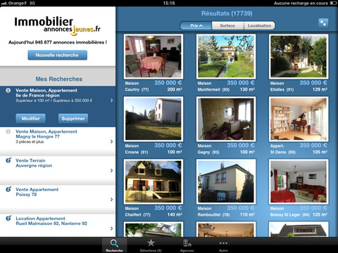 AnnoncesJaunes Immobilier iPad 1