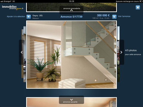 AnnoncesJaunes Immobilier iPad 3